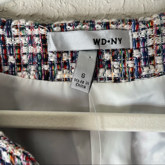 WD.NY women’s cropped tweed blazer w/ fringe detail, size small, multi colored - Picture 3 of 9